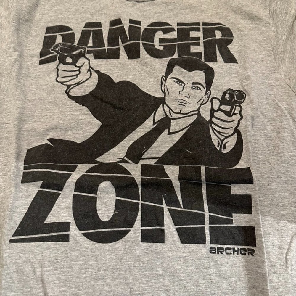 Pop Culture Collection: ARCHER - Danger Zone Tee Grey (M)